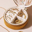 Jewellery Inside Personalised Mustard Velvet Round Travel Jewellery Case