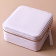 Top of Square Travel Jewellery Box in Lilac Pink