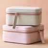 Square Travel Jewellery Box in Lilac Pink also Available in Grey