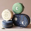 Sun and Moon Embroidered Round Jewellery Case in Beige Other Colours and Shapes