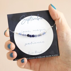 Birthstone Bead Bracelet in Silver