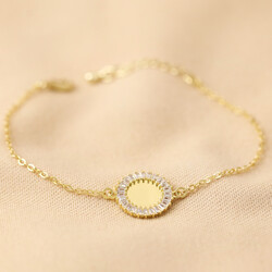 Crystal Edge Disc Bracelet in Gold