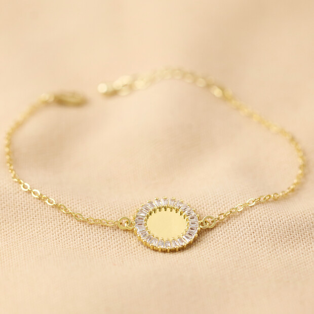 Crystal Edge Disc Bracelet in Gold Crystal Edge Disc Bracelet in Gold
