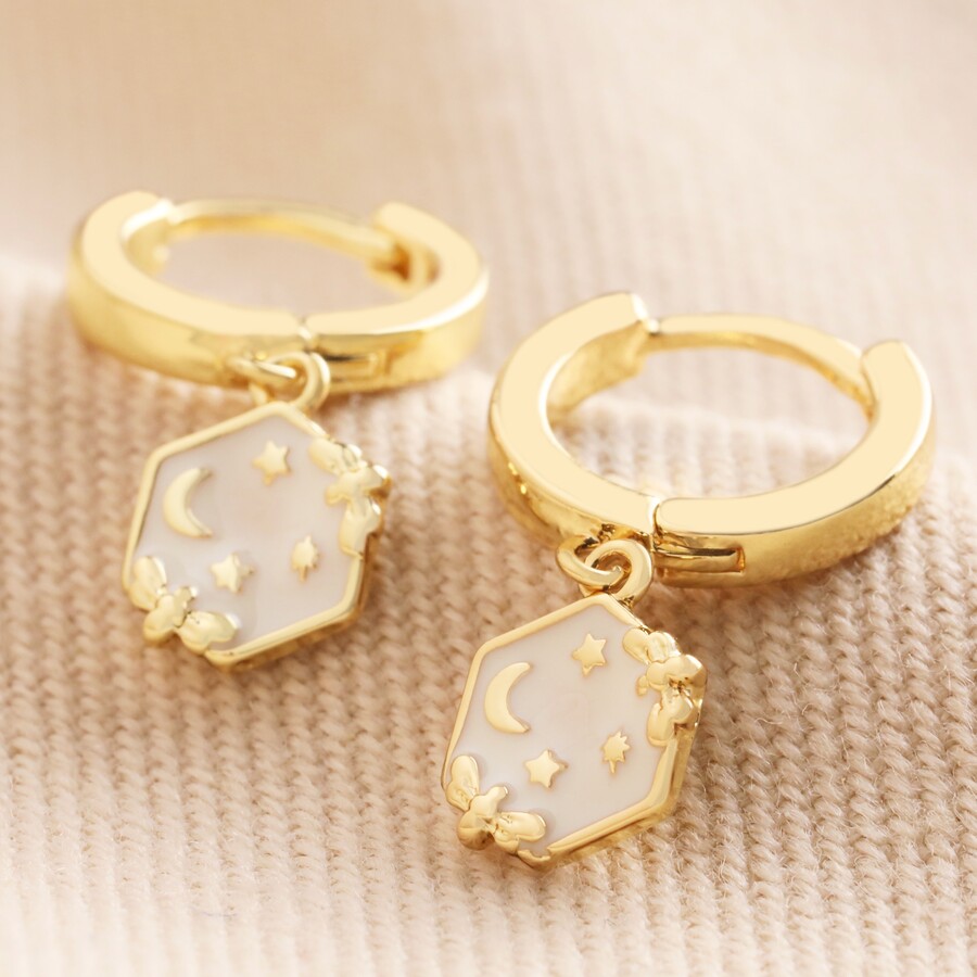 Celestial Star Huggie Earrings – Gold