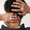 Model Wearing Stainless Steel Ring Collection