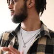 Model Wearing Men's Personalised Stainless Steel Anchor Pendant Necklace