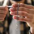 Model Holding Men's Personalised Stainless Steel Anchor Pendant Necklace