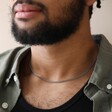 Model Wearing Men's Stainless Steel Curb 'Connell's Chain' Necklace