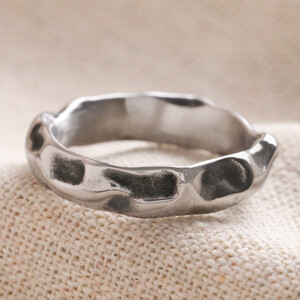 Men's Stainless Steel Molten Band Ring - L/XL