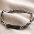Men's Thick Stainless Steel Chain Bracelet on Beige Fabric