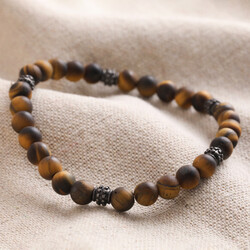 Men's Tiger's Eye Bead Bracelet