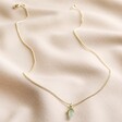 Green Aventurine Crystal Point Pendant Necklace in Gold Full Length