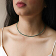 Model Wearing Tiny Green Malachite Necklace
