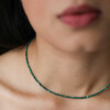 Tiny Green Malachite Necklace Close Up on Model