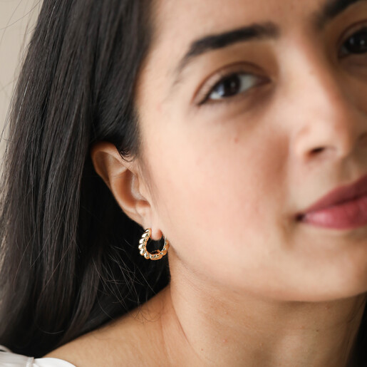 Small chunky sale gold hoop earrings