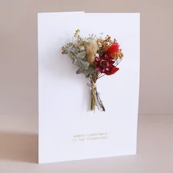 Personalised Foil Dried Flower Christmas Card