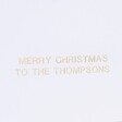 Close Up of Personalised Message on Personalised Foil Dried Flower Christmas Card