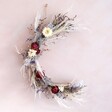 Rustic Moon Dried Flower Wreath with Crystal Hanging on a Wall