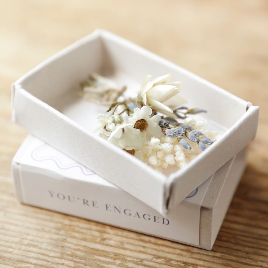 You're Engaged Dried Flower Matchbox Posy | Lisa Angel