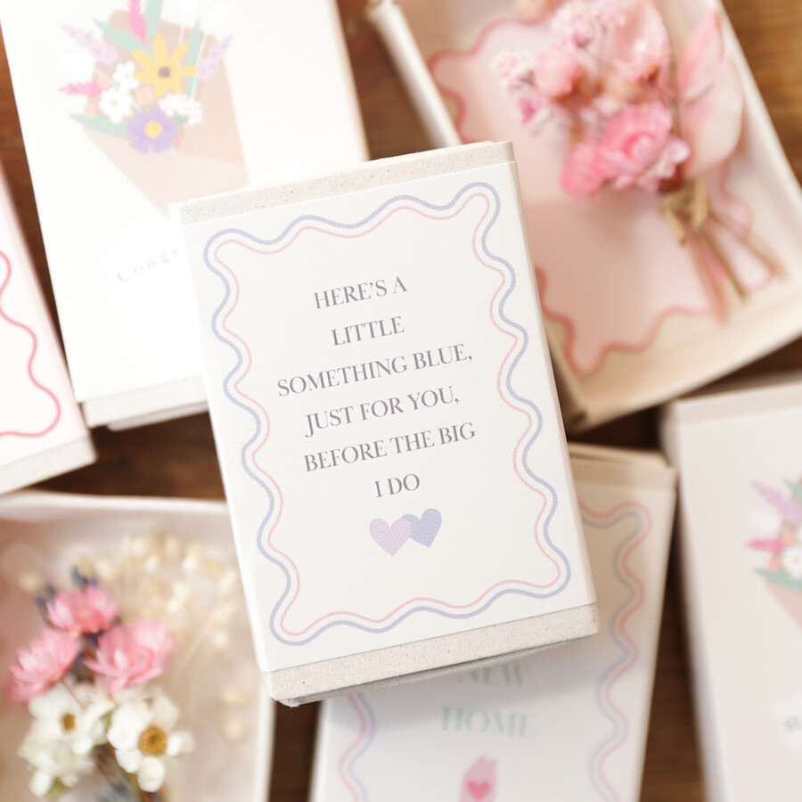 You're Engaged Dried Flower Matchbox Posy | Lisa Angel