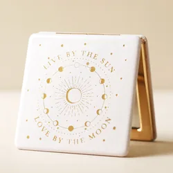 Metallic Live by the Sun Compact Mirror