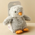 Warmies Penguin in Packaging on Neutral Background