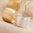 Brushed Wide Gold Huggie Hoop Earrings in Gold with Other Colour Available in Silver