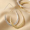 Hammered Teardrop Hoop Earrings in Silver with Other Colour Available in Gold