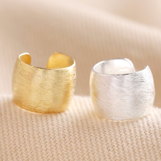 Wide Brushed Ear Cuff in Gold with Other Colour Available in Silver