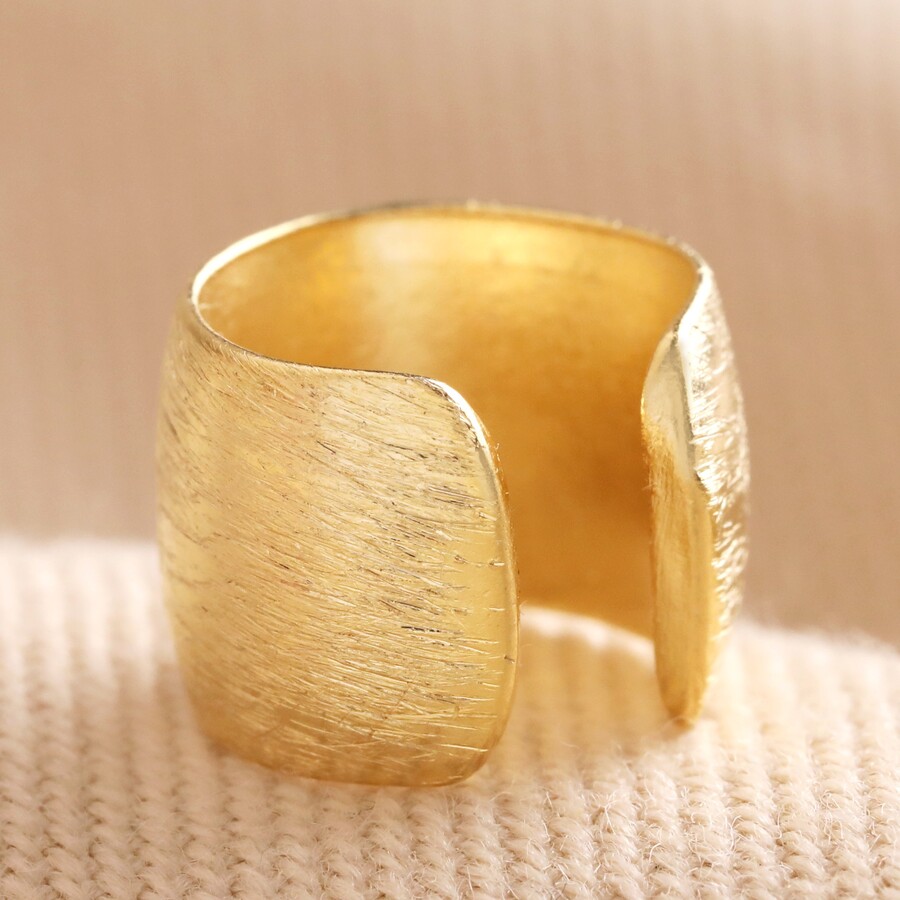 Wide Brushed Ear Cuff in Gold Lisa Angel