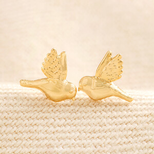 Delicate Bird Stud Earrings Gold