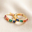 Lisa Angel Ladies' Rainbow Huggie Hoop Earrings in Gold