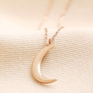 Crescent Moon Pendant Necklace in Rose Gold