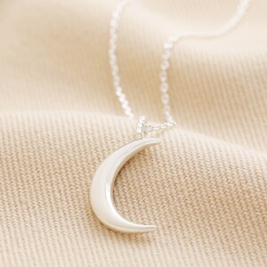 Smooth Crescent Moon Pendant Necklace in Gold