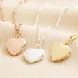 Heart Locket Necklaces in Silver, Gold and Rose Gold