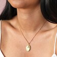 Oval Locket Necklace in Gold close in on model