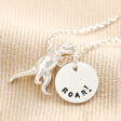 Lisa Angel Ladies' Personalised Silver T-Rex Necklace