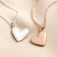 Rose Gold and Silver Puffed Heart Pendant Necklaces