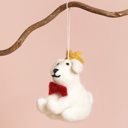 Afroart Felt Christmas Dog Hanging Decoration