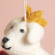 Close up of Head of Afroart Felt Christmas Dog Hanging Decoration