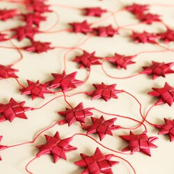Afroart Red Stars on a String Garland