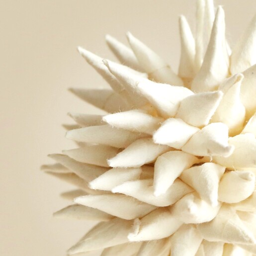 Close up of details on Afroart Set of 6 White Kotte Hanging Decorations