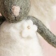 Close Up of Outfit Details on Felt Angel Mouse Hanging Decoration 
