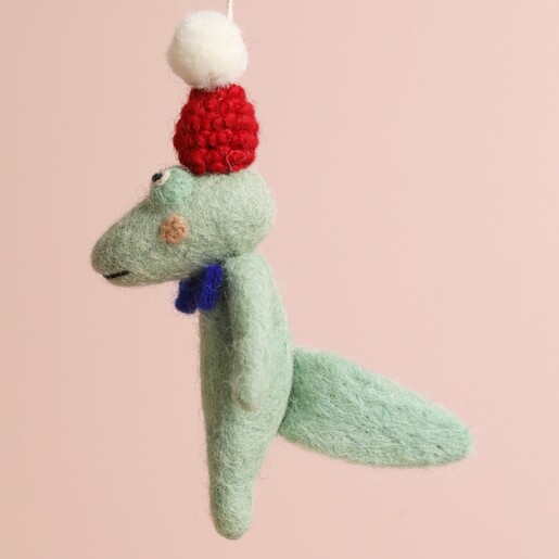 Side of Felt Christmas Crocodile Hanging Decoration 