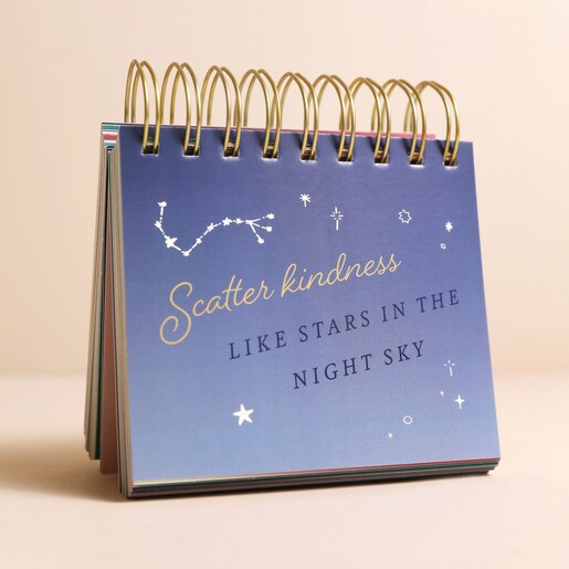 Celestial Positivity Flip Chart open on quote found inside of Celestial Positivity Flip Chart
