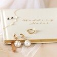 Personalised Wedding Square Linen Notebook With Jewellery on Top