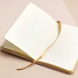 Pink Sun and Moon Fabric Notebook open with page marker on open page