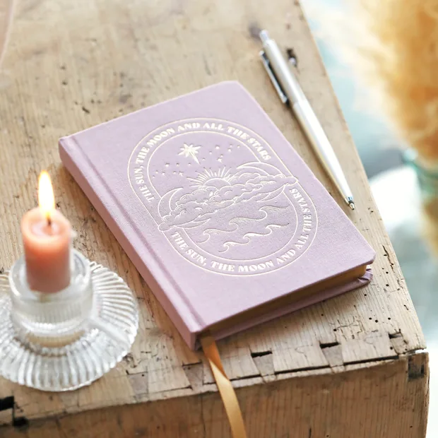 Pink Sun and Moon Fabric Notebook Pink Sun and Moon Fabric Notebook