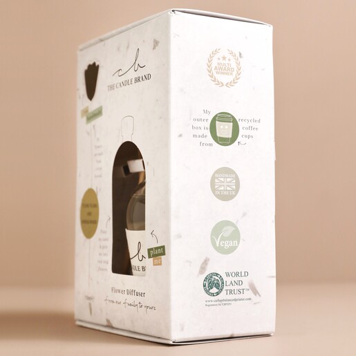 Side of the Box of The Candle Brand Ylang Ylang and Sandalwood Diffuser