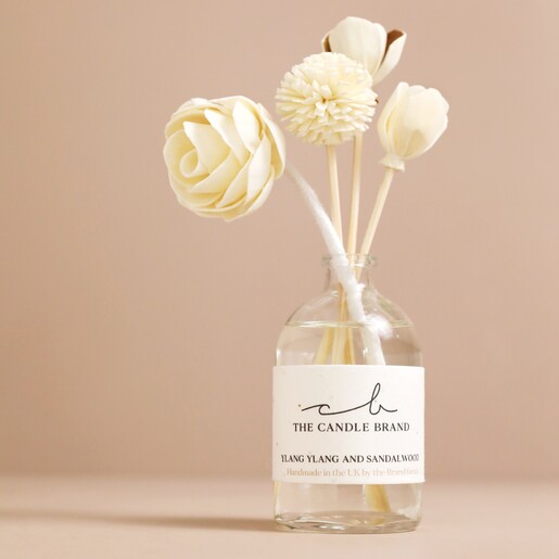 The Candle Brand Ylang Ylang and Sandalwood Diffuser on Beige Background